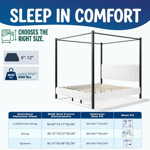 Xamia California King Size Canopy Bed Frame, view 6