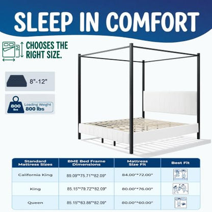 Xamia California King Size Canopy Bed Frame, view 6