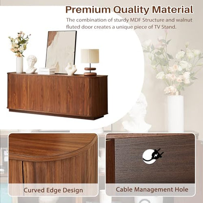 Fluted TV Stand for TVs Up to 75 Inch, view 6