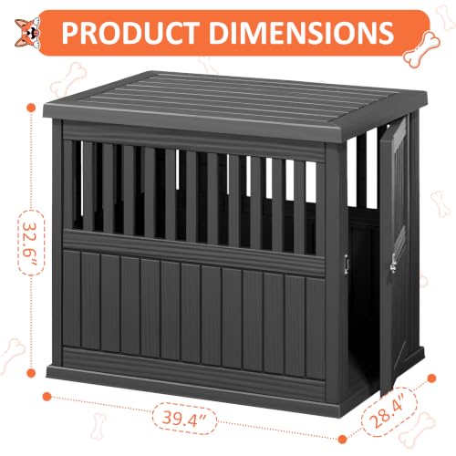 Heavy Duty Dog Crate Furniture Lockable Indoor Outdoor Kennel & End Table, view 7
