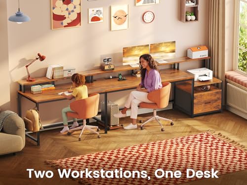 66" Reversible L Shaped Office Desk with Power Outlet, File Drawer, view 5