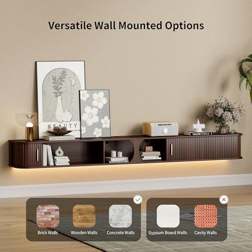 94.8" Floating TV Stand with Power Outlet for TVs up to 100", view 5