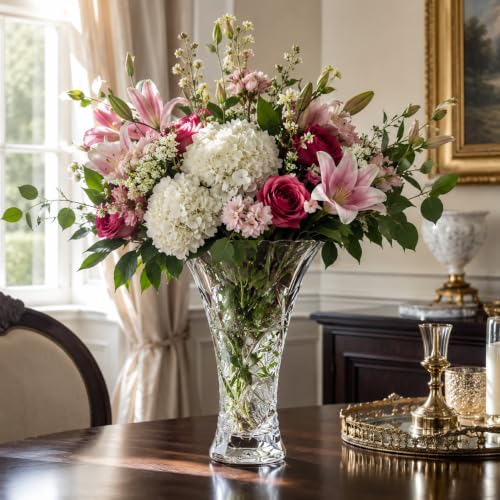 Crystal Laurus Vase 11"-Made In Italy