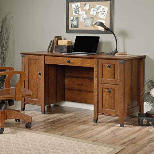 Carson Forge Rustic Vintage Computer Desk with Drawers Storage, view 3