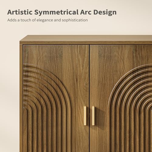 Fluted Sideboard Buffet Cabinet with Storage, view 7