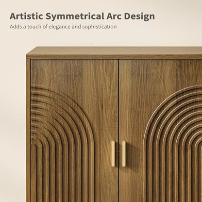 Fluted Sideboard Buffet Cabinet with Storage, view 7
