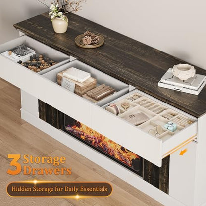 70" Fireplace TV Stand with 36" Electric Fireplace, view 7