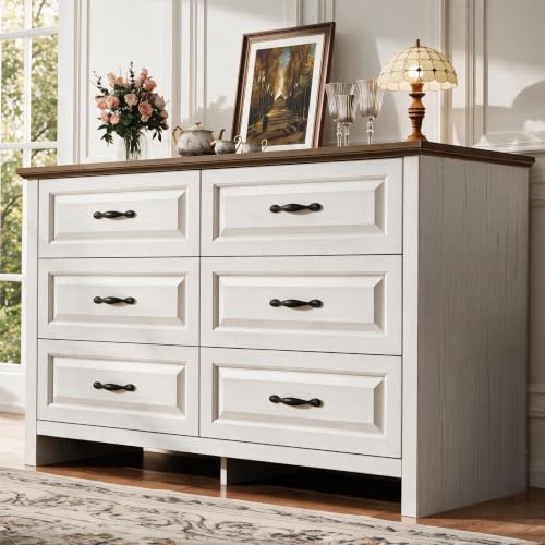 Farmhouse Dresser, 6 Drawer Dresser, Wooden Chest of Drawers, view 2