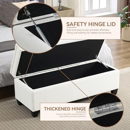 51" Fabric Storage Ottoman Bench, view 4