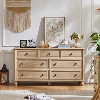 54" Dresser for Bedroom, Farmhouse 7 Drawers Dressers with Gourd Legs, view 5