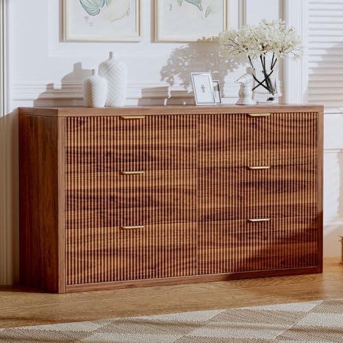 55.12" Modern Chest of Drawer, 6 Deep Drawers, Clothes Organizer, view 2