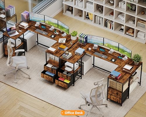 67" U Shaped Computer Desk, Reversible L Shaped Gaming Desk, view 3