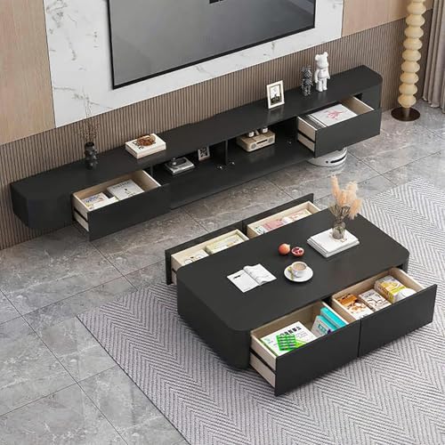 Floating TV Stand Wall Mounted – Wall Entertainment Center with Flip-Down Doors, view 5