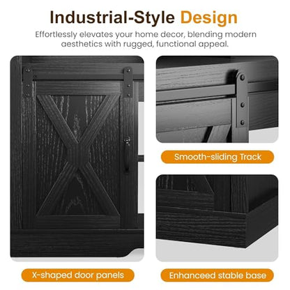 Farmhouse TV Stand for 65+ Inch TV, Tall Entertainment Center, view 5