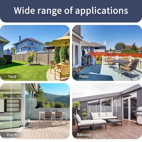 6 Piece Patio Dining Set with Umbrella, Outdoor Furniture Set with 4 Folding Chairs and Tempered Glass Top Dining Table fot Lawn Backyard Garden Porch Black