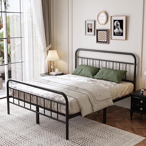 14Inch Metal Bed Frame, Full Size Bed Frame with Storage Space, view 4