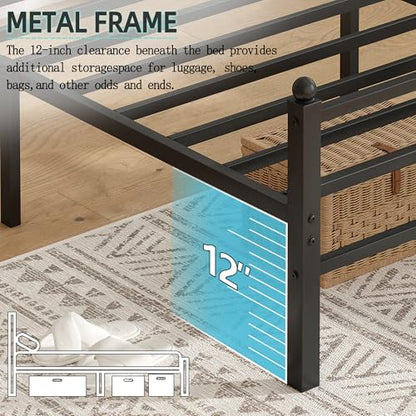 Full Size Bed Frame with Headboard and Footboard, view 5