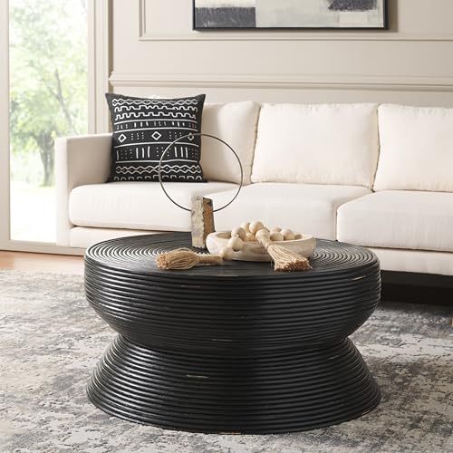 SAFAVIEH Home Collection Heimdall Black Round Coffee Table (Fully Assembled)