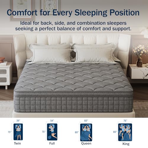 12-Inch Twin Mattress, Memory Foam and Spring Hybrid Mattress, Medium Firmness, view 7