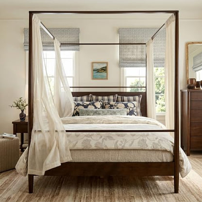 LUMISOL Canopy Bed Frame Queen, Solid Wood Canopy Bed Frame with Four Poster, view 2