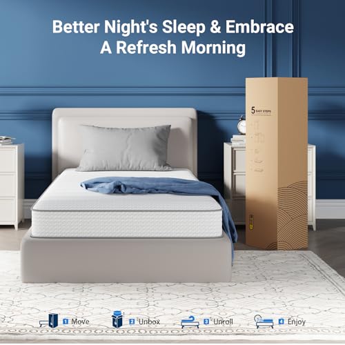 SleepSphere Twin Mattress 8 Inch in a Box, Hybrid Medium Plush, view 8