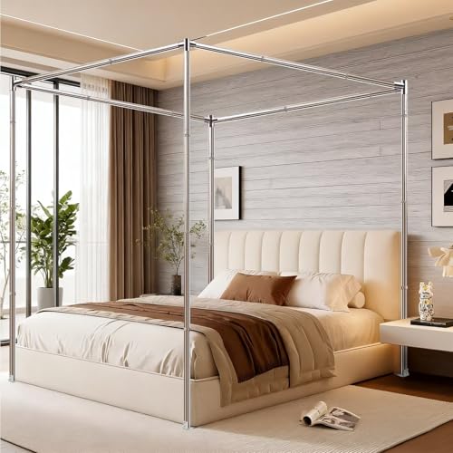 Canopy Bed Frame Queen Size, Thicken Stainless Steel Canopy Bed Frame, view 2