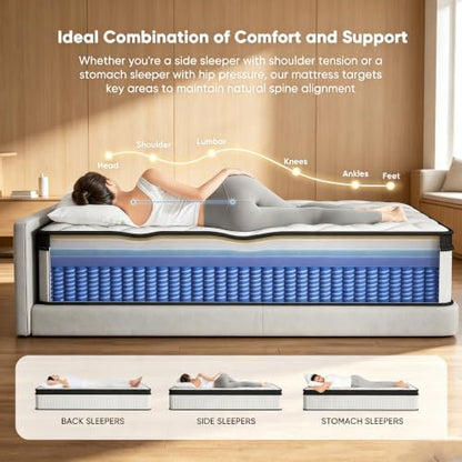 Full Size Mattress 10 Inch Medium Firm, Hybrid Mattress, view 4