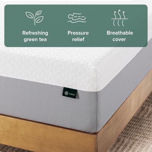 Zinus 10 Inch Queen Green Tea Essential Memory Foam Mattress, Medium Feel, view 5