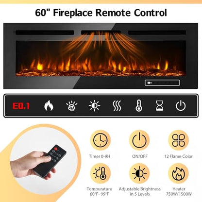 90" Fireplace TV Stand, view 8