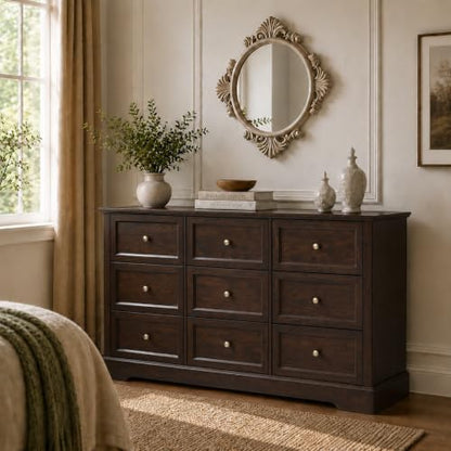 Farmhouse Dresser 9 Drawer, Bedroom Chest of Drawers, Dressers with 9 Drawers, view 7