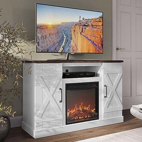 47" TV Stand with 18" Electric Fireplace Heater & Media Entertainment Center, view 4