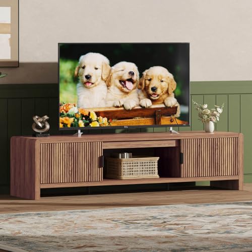 TV Stand for 75/65/55 Inch TVs, Farmhouse Entertainment Center with Storage, view 3