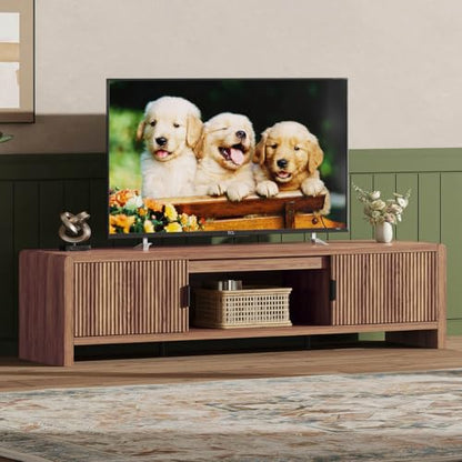 TV Stand for 75/65/55 Inch TVs, Farmhouse Entertainment Center with Storage, view 3
