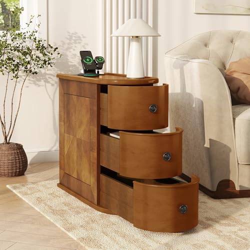 Narrow End Table with Charging Station, view 2