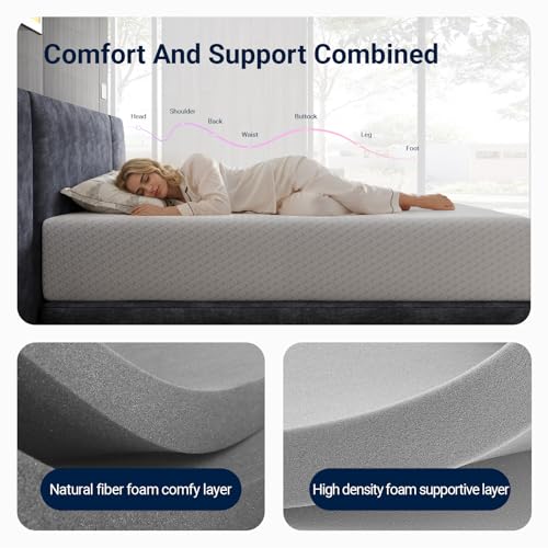 Queen Mattress 14 Inch, Queen Size Mattresses Medium Firm for Back Pressure Relief, Mattress in a Box CertiPUR-US Certified Foam Colchones