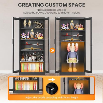 Locking Display Cabinet with Glass Door, view 6