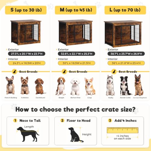 3-in-1 Wooden Dog Crate Furniture, Side Table & Kennel with Cushion, view 8