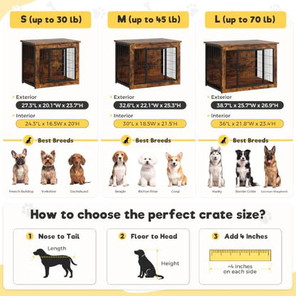 3-in-1 Wooden Dog Crate Furniture, Side Table & Kennel with Cushion, view 8