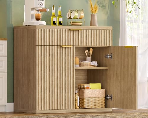 31.5" W Fluted Buffet Cabinet with Storage, Sideboard Cabinet, view 2