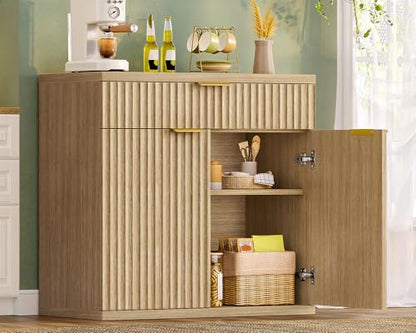 31.5" W Fluted Buffet Cabinet with Storage, Sideboard Cabinet, view 2