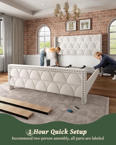 King Size Bed Frame with 56" Headboard, view 8