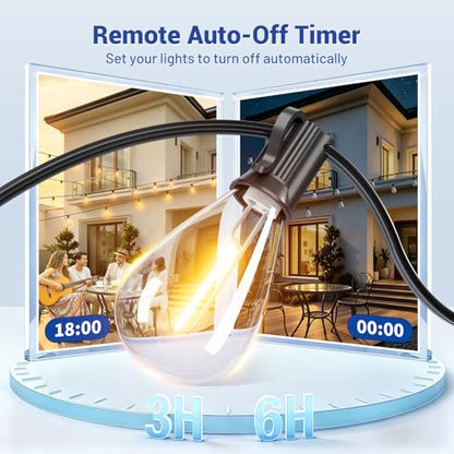 100FT LED Outdoor String Lights with Remote, view 5