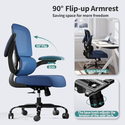Office Chair, Ergonomic Desk Chair with Adjustable Lumbar Support, view 6