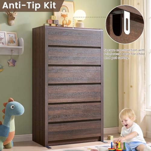 Modern 6 Drawers Dresser for Bedroom, view 7