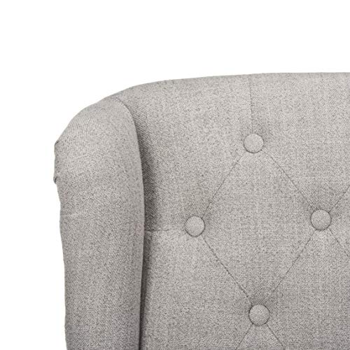 Safavieh Home Ian Grey Linen and Chrome Leg Swivel Office Chair