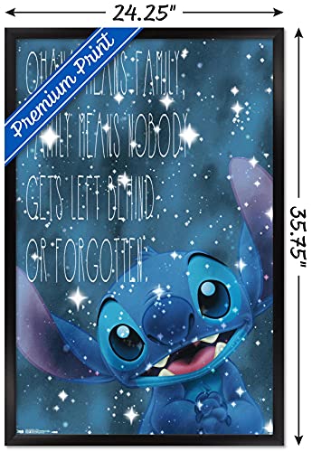 Disney Lilo and Stitch - Ohana Wall Poster, 22.375" x 34", Black Framed Version
