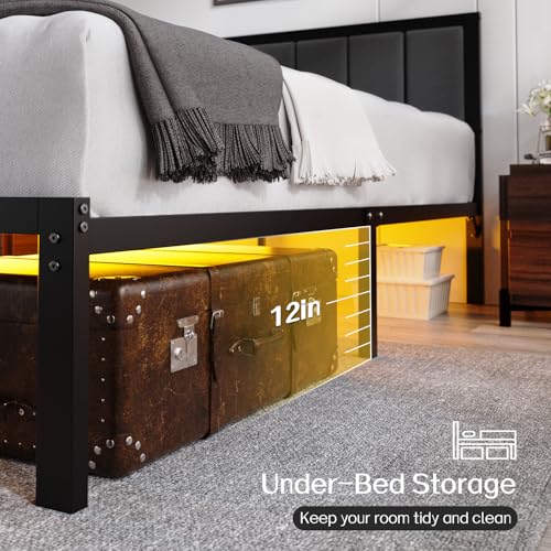Queen Bed Frame Smart LED Charging Station, view 8