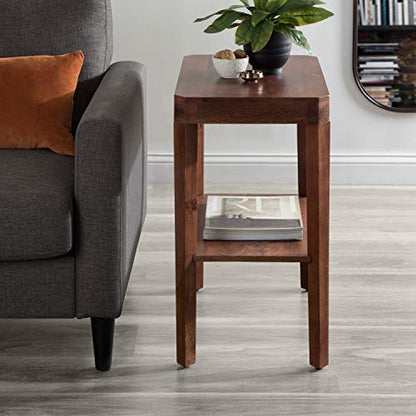 Talcott Mid-Century Side Table, 22 x 14 x 26, Walnut Brown, Modern End Table for Storage and Display