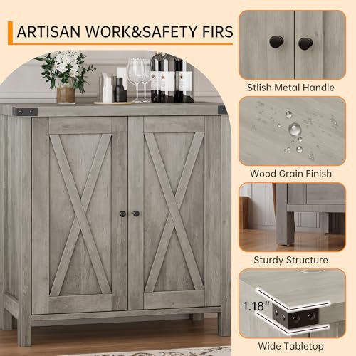 GAOMON Farmhouse Sideboard Buffet Cabinet with Storage, view 5