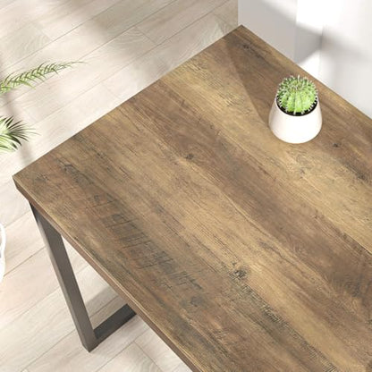Modern Home Office Desk, Rustic Wood and Metal Computer Desks, view 5